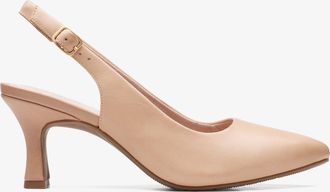 Clarks Kataleyna Stap Warme Beige Leren Schoenen