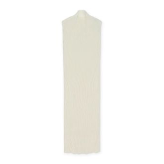 Helmut Lang Cream Long Sleeveless Dress