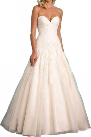 Allure Bridals Strapless Lace Wedding Dress In Ivory