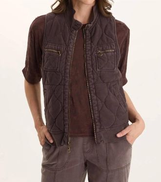 Xcvi Aeric Quilted Bistro Pigment Vest In Brown