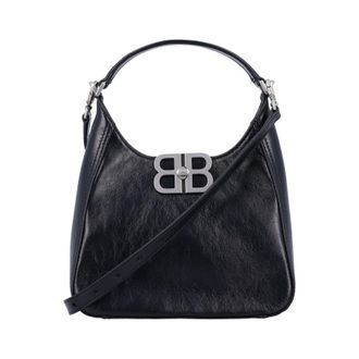 Balenciaga Black Leather Bb Soft Handbag