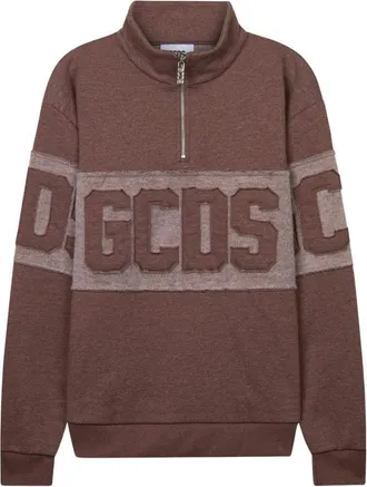 GCDS Logo-appliqu&eacute; Half-zip Sweatshirt