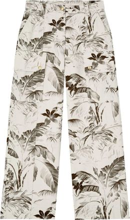 Palm Angels Jungle wide-leg cargo trousers - women - Cotton/Leather - 38 - Neutrals