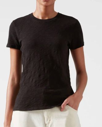 ATM Anthony Thomas Melillo Slub Jersey Crew Neck Tee In Vintage Black