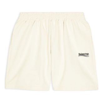 Balenciaga Political Campaign Sweat Shorts Beige 676137TKVI98962