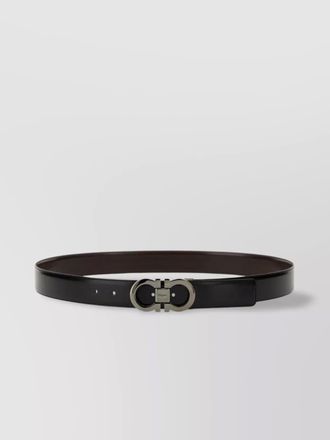 Ferragamo leather belt adjustable length metal buckle