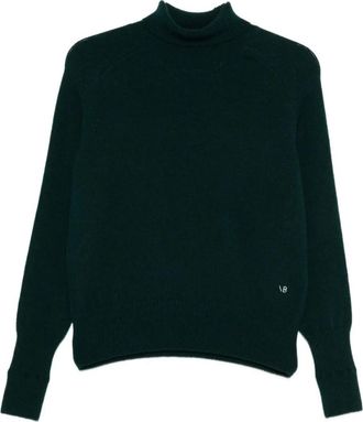 Victoria Beckham Dark Green Roll-neck Wool Jumper