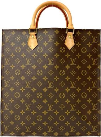 Louis Vuitton Brown Leather Pvc Handbag Tote Bag (Pre-Owned)