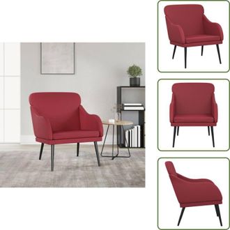 vidaXL The Living Store Poltrona Rosso Vino 63x76x80 cm Similpelle - Poltrona in pelle sintetica