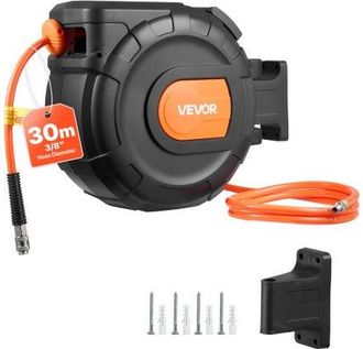 OEM Carrete De Manguera De Aire Retr&aacute;ctil 30 M X 9,5 Mm, Manguera Para Compresor De Aire Presi&oacute;n M&aacute;xima De 300 Psi, Con Entrada De 2 M, Montaje En Pared G