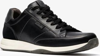 Clarks Townview Lace 26184545 Sneakers Mens 2E Black Leather Shoes LIQ822