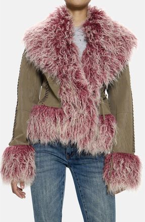 Jaded London Leonie Faux Fur Trim Coat in Multi at Nordstrom, Size X-Small
