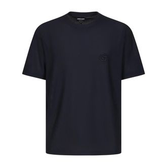 Giorgio Armani T-Shirts, male, Black, Size: M Technical waffle T-shirt