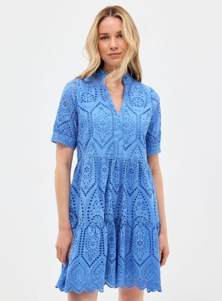 Y.A.S Womens Broderie anglaise tiered minidress