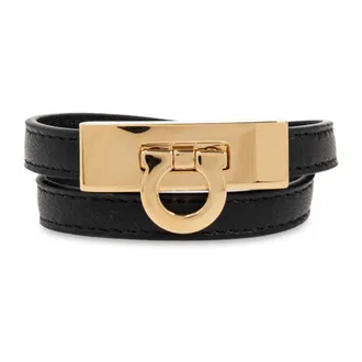 Ferragamo Bracelets, female, Black, Size: S Leather Bracelet