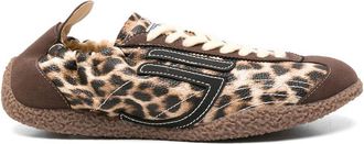 Puraai Leopard-print Lace-up Sneakers