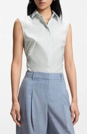 BOSS Burbella Darted Sleeveless Top in Pale Lagoon at Nordstrom, Size 14