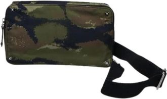 Valentino Pre-owned Belt Bags, male, Green, Size: ONE SIZE Pre-owned Rockstuds Nylon Body Bag