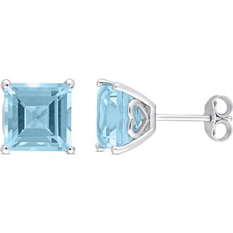 Delmar Square Cut Sky Blue Topaz Stud Earrings at Nordstrom Rack