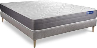 Actisom Somier Gris + Colch&oacute;n Con Espuma Viscoel&aacute;stica 130 X 190