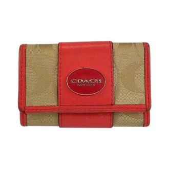 Coach Pre-owned Accessories, female, Multicolor, Size: ONE SIZE Pre-owned Signature Leather Key Case
