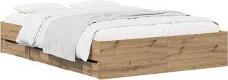 vidaXL Estructura De Cama Con Almacenamiento Con Caj&oacute;n Roble Artisan Vidaxl