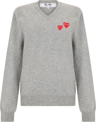 Comme Des Gar&ccedil;ons Sweater met V-hals - Heren - V-hals truien - Grijs - M - Wol - Truien & Vesten