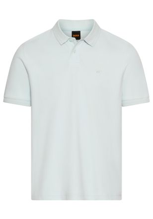 Boss Orange by Hugo Boss Poloshirt BOSS ORANGE Pe Interlock, Herren, Gr. L, blau (open blau474), Jersey, Obermaterial: 100% Baumwolle, regular fit, hoch geschlossener Ausschni