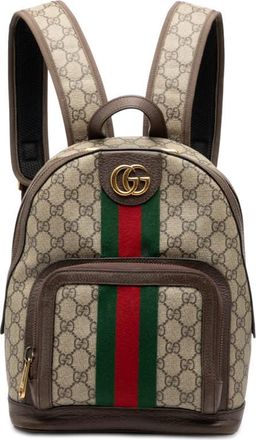 Gucci Pre-owned Gucci Small GG Supreme Ophidia Web Backpack Unisex 547965 520981