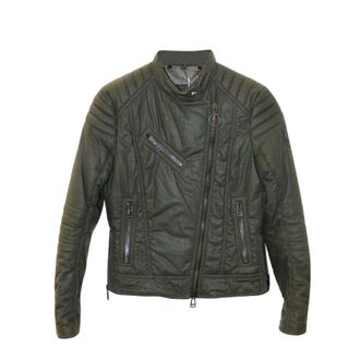 Belstaff Green Outlaw Waxed Biker Jacket Size S