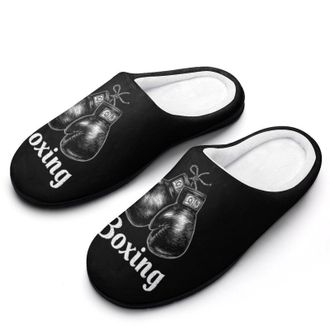 Generic Boxing Gloves Mens Slippers Comfortable And Non-slip Cotton Slipper Shoe for House