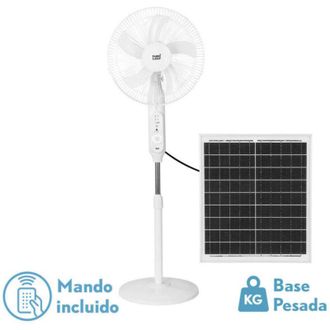Fabrilamp Fabrilamp - Ventilador Dc De Pie Solar Clima Blanco 30w 3vel 5asp Puerto Usb Y Luz C/remoto 43d Cable 4,20m