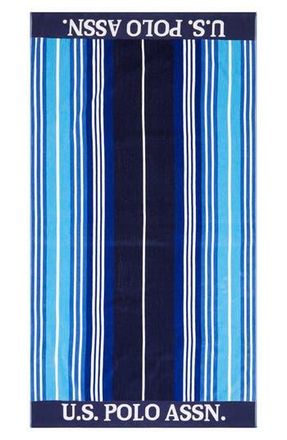U.S.Polo Association Port Stripe Jacquard Beach Towel in Ship Shape at Nordstrom Rack
