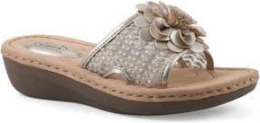 White Mountain Chill 2 Wedge Slide Sandal - Wide Width Available in Platino/Fabric at Nordstrom Rack, Size 6.5