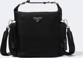 Prada Re-Nylon leather-trimmed shoulder bag