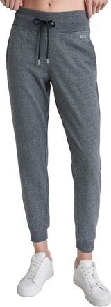 DKNY Dkny Fleece Jogger Sweatpants Womens Black Heather Logo Drawstring FTS620