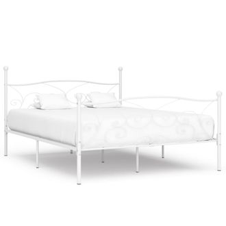 vidaXL Estructura De Cama Con Somier Metal Blanco 180x200 Cm Vidaxl