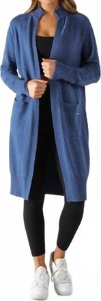Glyder Elevated Relaxed Cardigan In Washed Blue