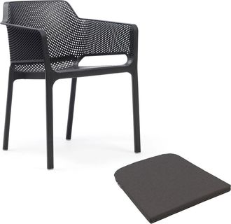 Nardi Net Armlehnstuhl mit Sitzauflage, anthrazit