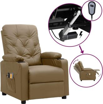 vidaXL Vidaxl - Sill&oacute;n De Masaje El&eacute;ctrico Cuero Sint&eacute;tico Color Capuchino