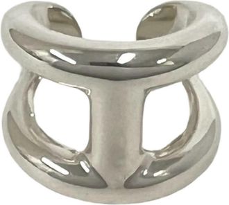 Herm&egrave;s Silver Silver 925 Band Ring (Pre-Owned)