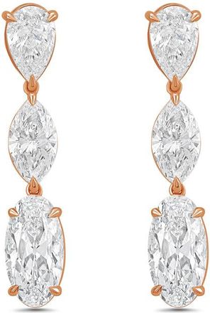 Diana M. Jewels 14kt Rose Gold 13cts Lab Grown Multi-shaped diamond Drop Earrings