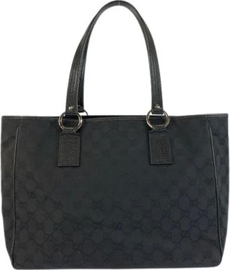Gucci Pre-owned Tote Bags, female, Black, Size: ONE SIZE Pre-owned Canvas Tote Bag