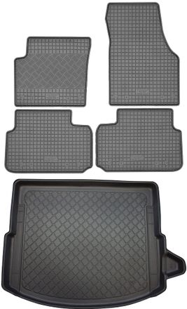 OEM Land Rover Discovery Sport L550 Suv (5 Puertas) Desde Enero De 2015. Juego: Alfombrillas De Goma Para Coche + Alfombrilla Para Maletero