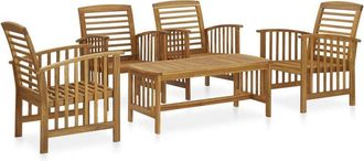 vidaXL 5 Piece Garden Lounge Set Solid Acacia Wood Vidaxl