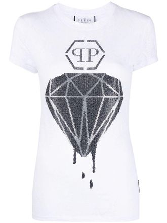 Philipp Plein T-shirt con stampa pelle di serpente - Bianco