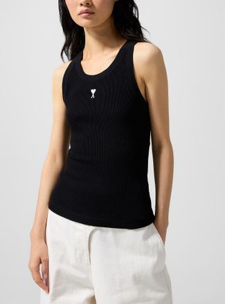 Ami Womens Ami de Coeur logo ribbed Cami Top