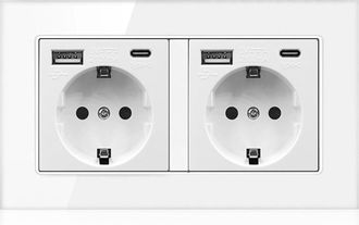 OEM Toma De Pared Con 1 Salida, Toma Usb Empotrada Con 2 Salidas, 2 Puertos Usb, 2 Puertos Usb-c, Toma De Pared Empotrada, Toma De Pared Con Panel De Cris