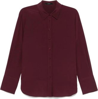 Joseph Joe Silk Crepe de Chine Blouse - Dames - Overhemden - Bruin - XS - Wol - Overhemden