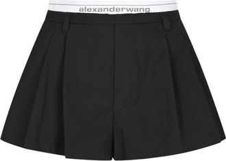 Alexander Wang Logo Elastic High-Rise Short - female - Alexander Wang - Short Skirts - Black - 2XS - Skirts